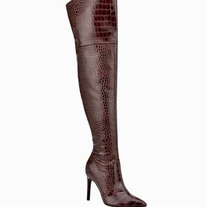 Brand New! Guess Crocodile Stiletto Over the Knee Boots